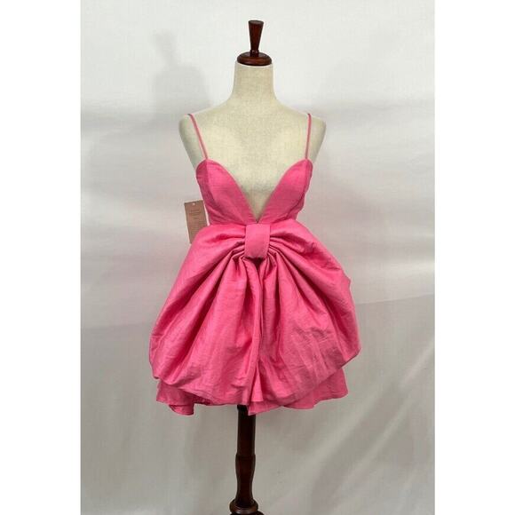 HELEN O'CONNOR Sz 4 US Pink Bow Valentine Sleeveless Mini Dress NWT - Picture 2 of 13